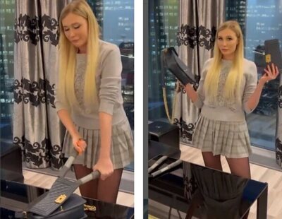 Influencers rusas destruyen sus bolsos de Chanel tras el cierre de tiendas por la invasión de Ucrania