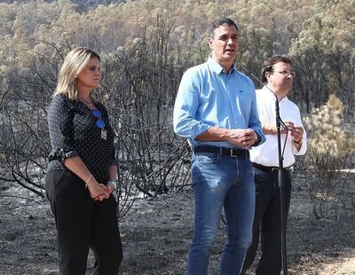 La realidad tras la manipulación de la foto viral de Sánchez ante el paisaje incendiado en Extremadura