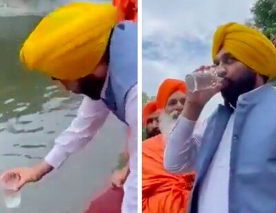 Un primer ministro indio bebe agua de un "río sagrado" para demostrar que estaba limpia y termina hospitalizado