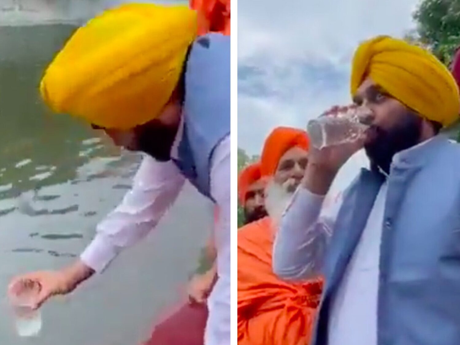 Un primer ministro indio bebe agua de un "río sagrado" para demostrar que estaba limpia y termina hospitalizado