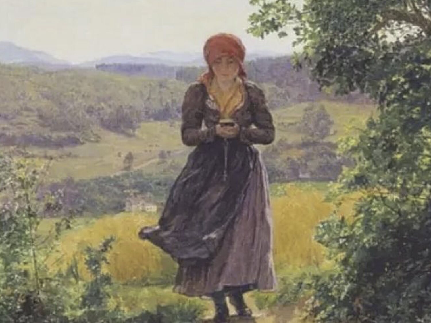 Un cuadro de 1860 con una mujer que aparenta jugar con un iPhone desata todo tipo de teorías conspiratorias