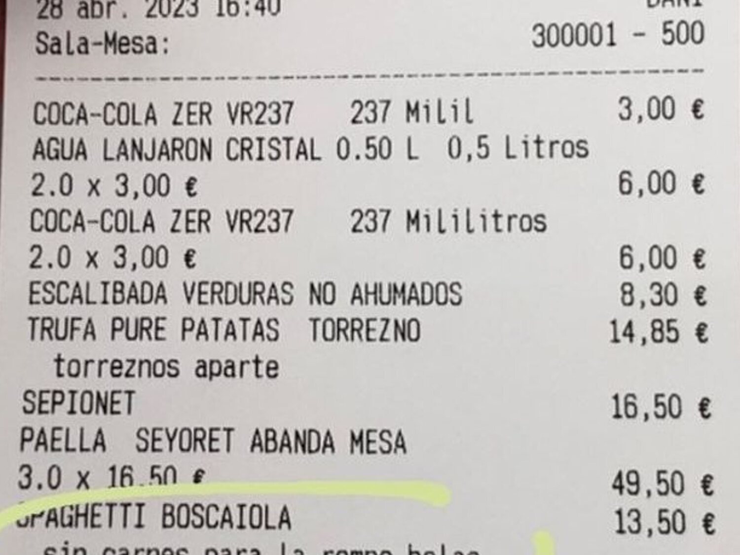 El insulto a una clienta vegetariana en el ticket de este restaurante de Valencia que revoluciona las redes