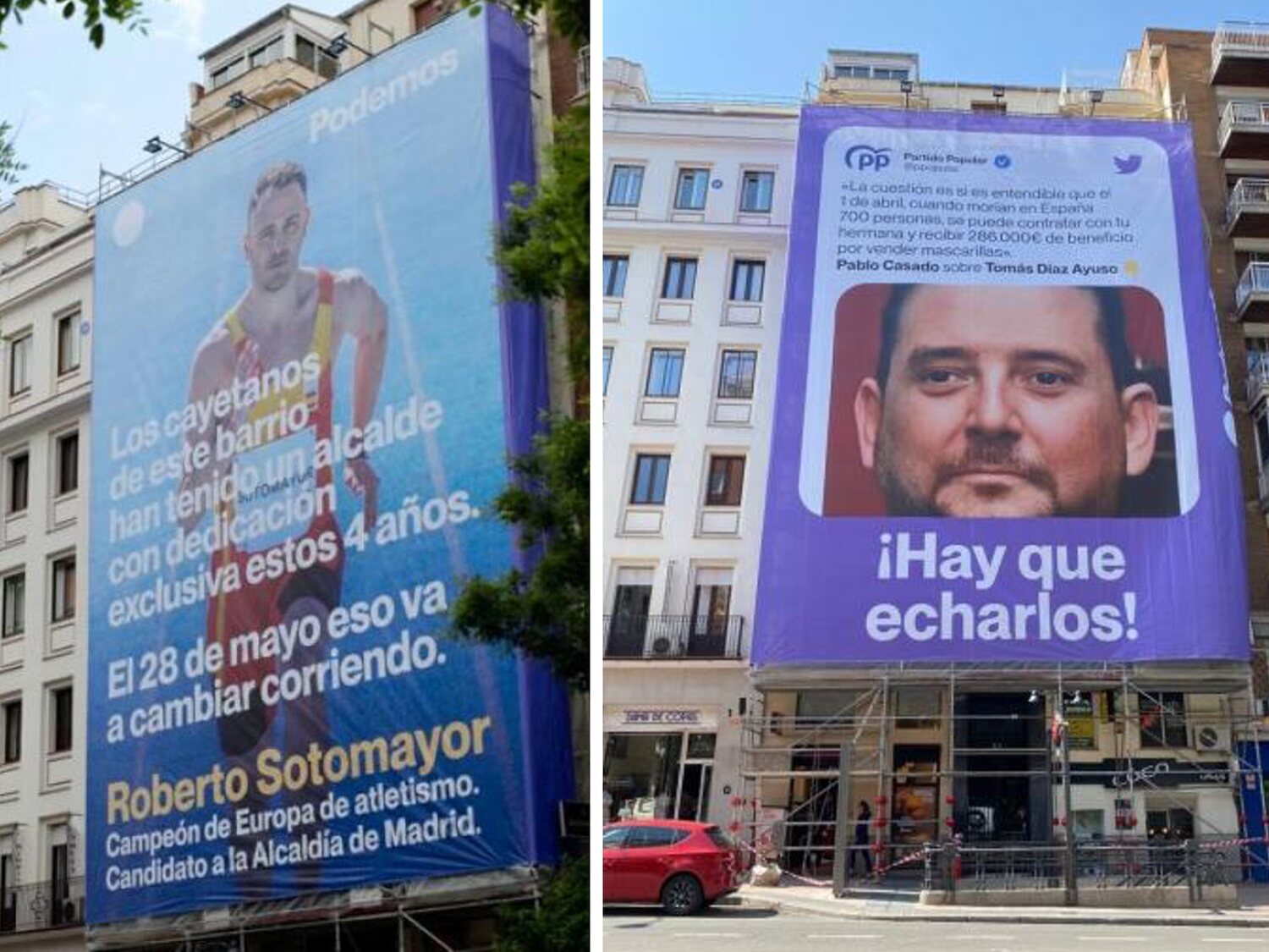 Los polémicos carteles de Podemos en las elecciones de Madrid: ¿Acierta la formación morada?