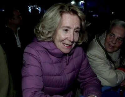 Esperanza Aguirre lidera un corte de tráfico en una protesta en Ferraz y reclama al PSOE un referéndum por la amnistía