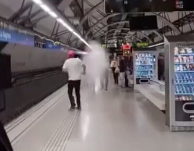 Nuevo incidente en el Metro de Barcelona: pelea con un extintor en un andén lleno de gente