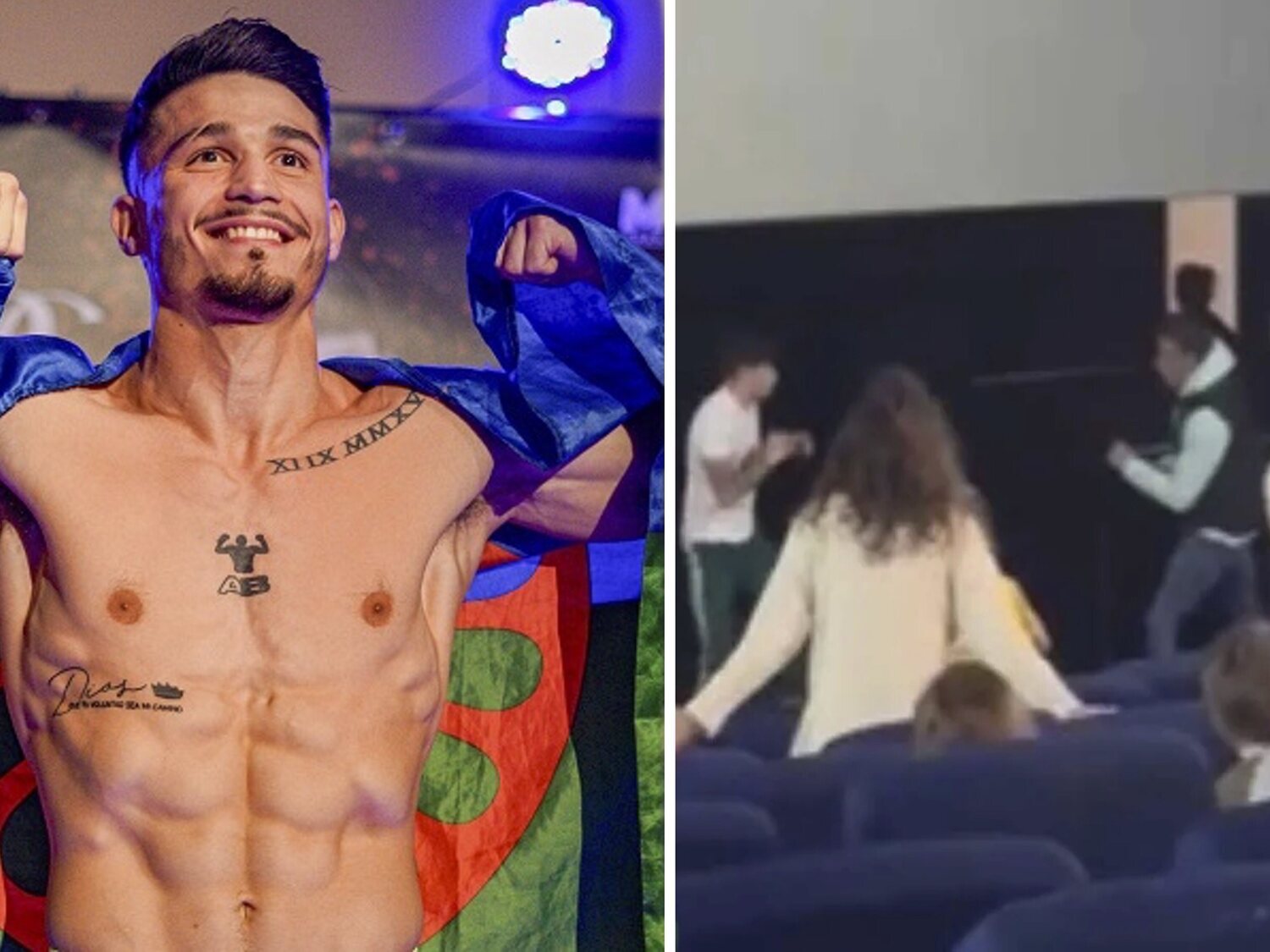 El boxeador Antonio Barrull reduce a golpes a un hombre que insultaba a su pareja en plena sala de cine