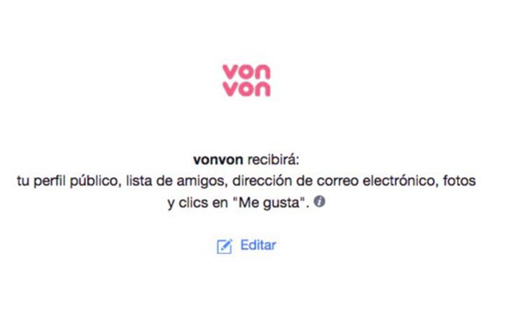 Von Von tiene acceso a tus datos privados