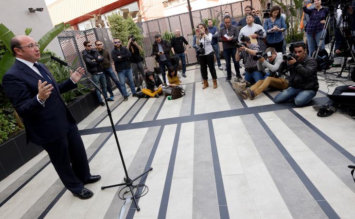 El presidente murciano, Pedro Antonio Sánchez, defendió su inocencia en una comparecencia ante los medios