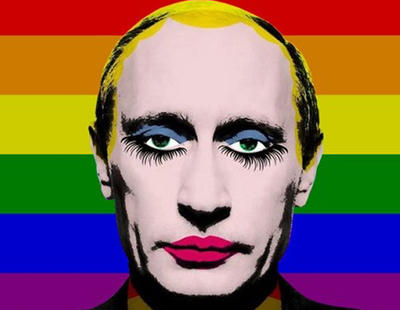 Rusia prohíbe el meme de Putin maquillado sobre la bandera LGTB