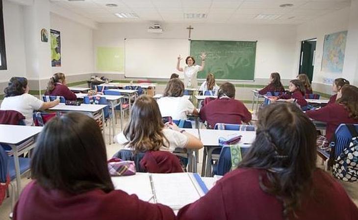 Una de las aulas del colegio Juan Pablo II