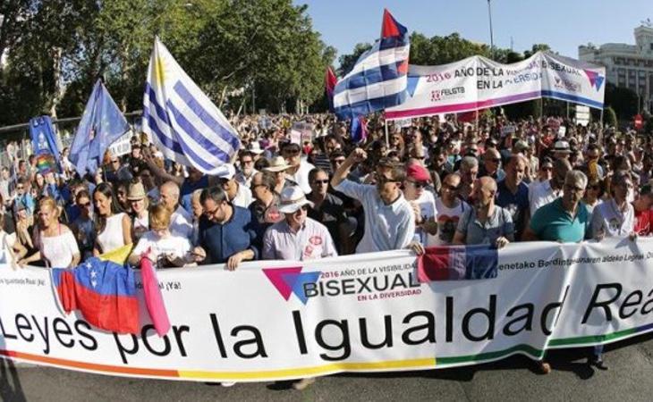 Manifestación del Orgullo Gay en Madrid para reclamar los derechos de la comunidad LGTBI