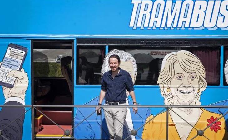 El líder de Podemos durante la presentación del 'Tramabís'