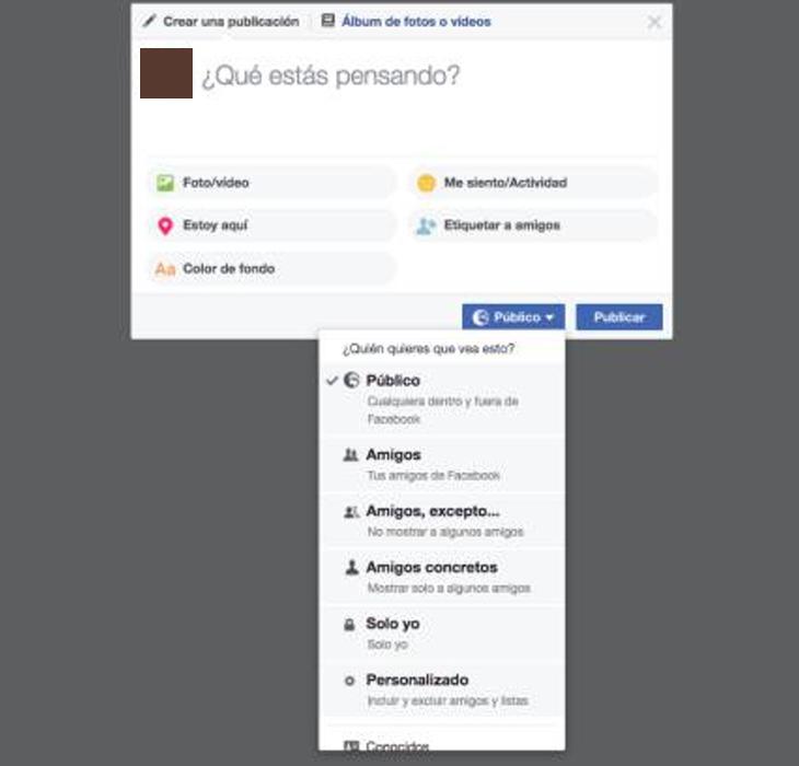 Así podremos seleccionar quién ve nuestras publicaciones
