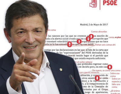 Javier Fernández (PSOE) suspende en ortografía con 26 erratas en su respuesta a Pablo Iglesias