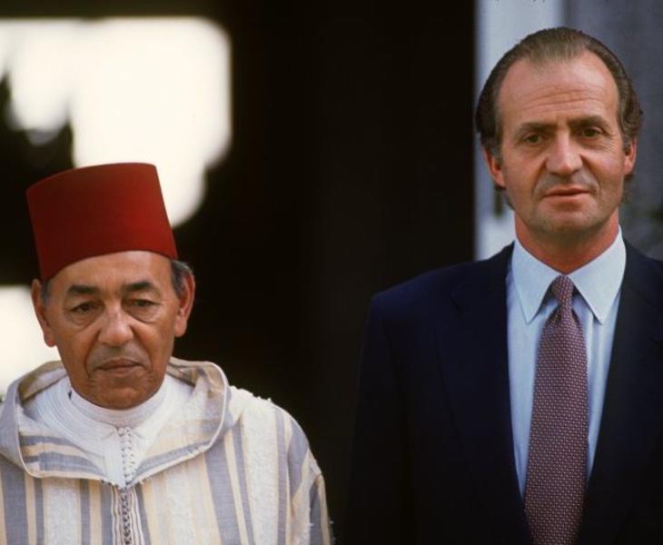 El Rey Juan Carlos junto al monarca alauí Hassan II