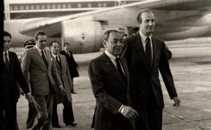 Juan Carlos y Hassan II en una visita de Estado