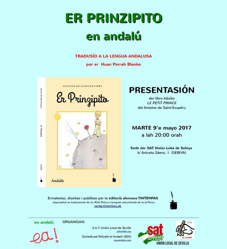 Cartel de promoción de la traducción de 'El Principito' en idioma andaluz