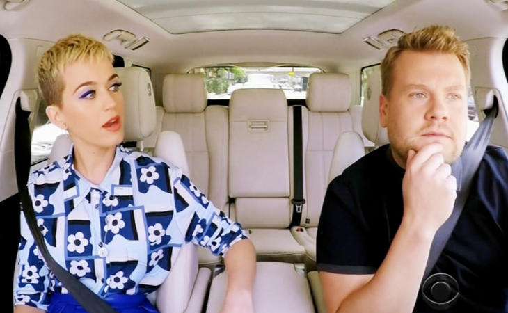 Katy Perry en 'Carpool Karaoke' con James Corden