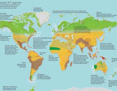 Mapa: así quedaría el mundo si continúa el calentamiento global