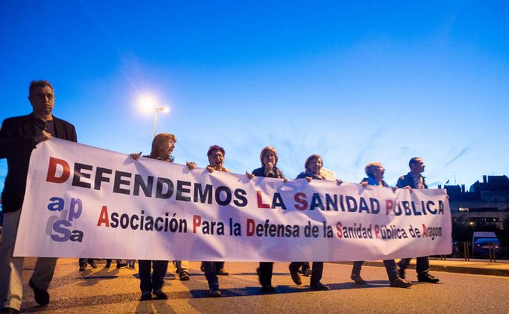 Manifestación a favor de la Sanidad Pública en Aragón