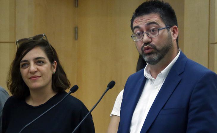 Los concejales de Ahora Madrid, Carlos Sánchez Mato y Celia Mayer