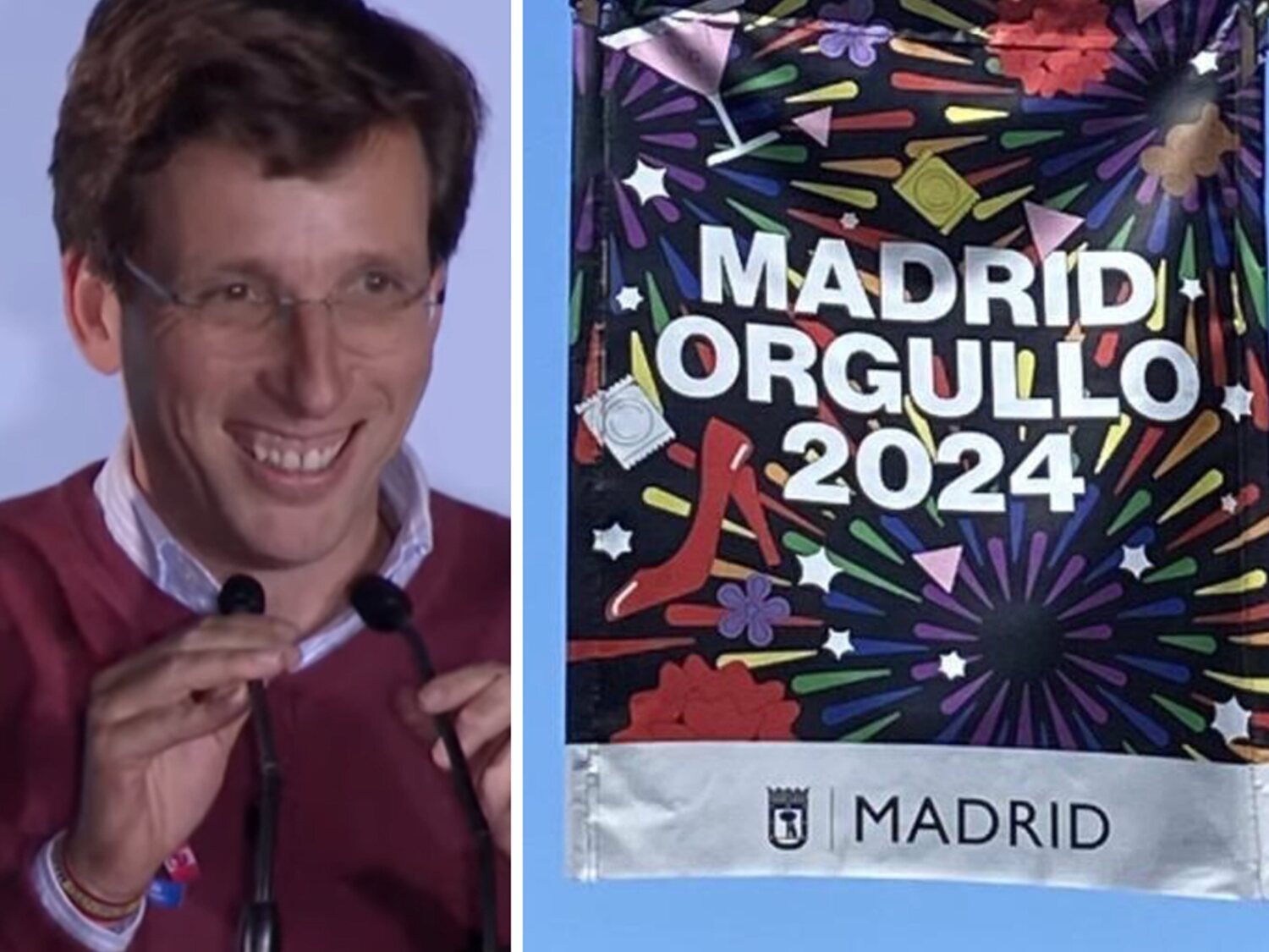 Polémica por el cartel de Almeida para ilustrar el Orgullo en Madrid: condones, alcohol y tacones