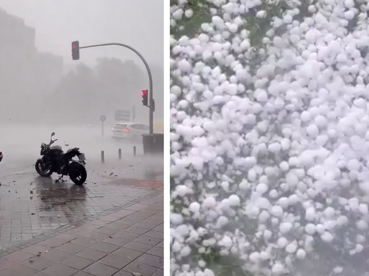 Las imágenes más impactantes de la brutal granizada que ha sacudido Madrid