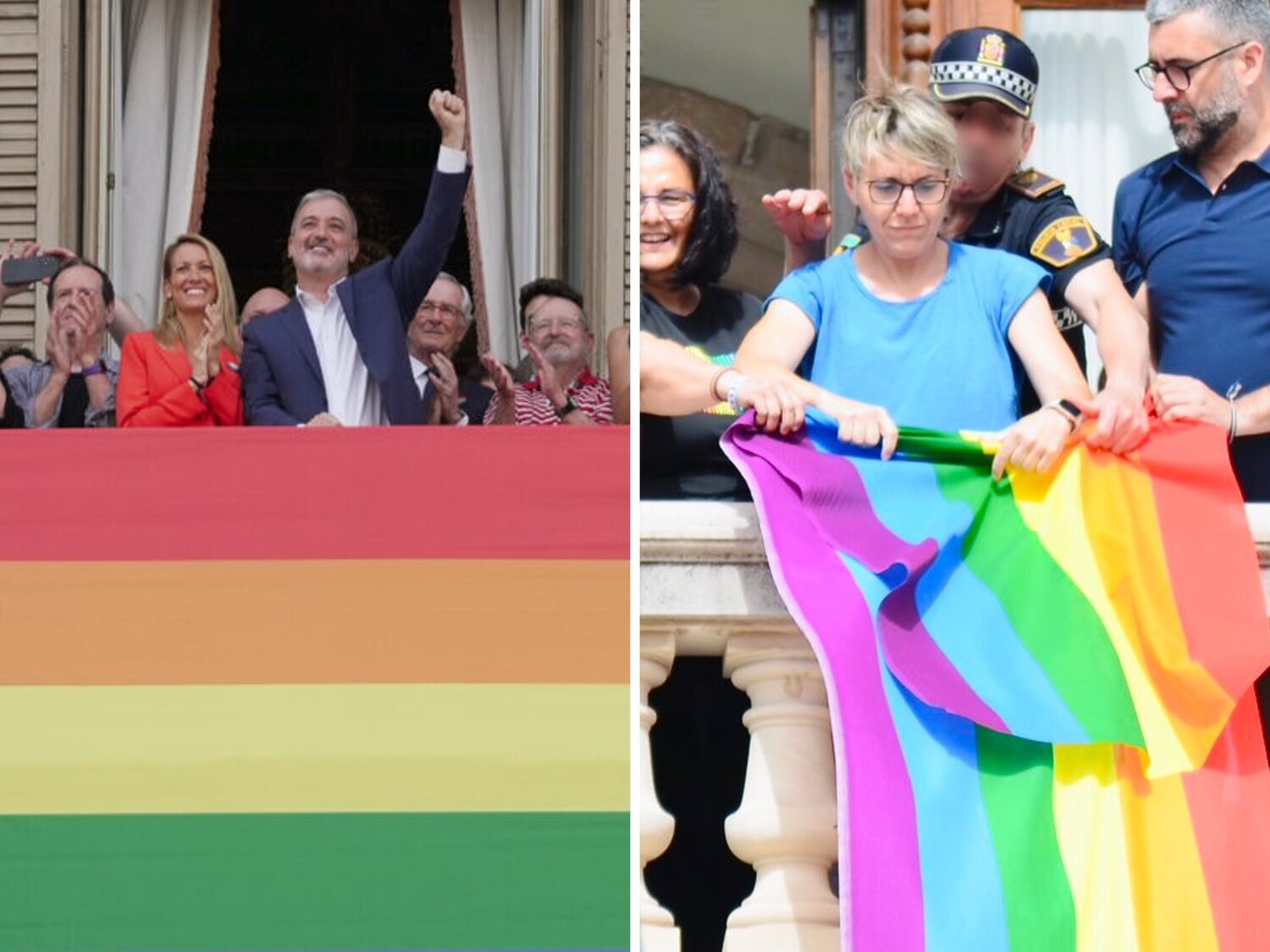 Dos caras del Orgullo: Barcelona (PSC) cuelga la bandera y amplia derechos, Valencia (PP) la veta