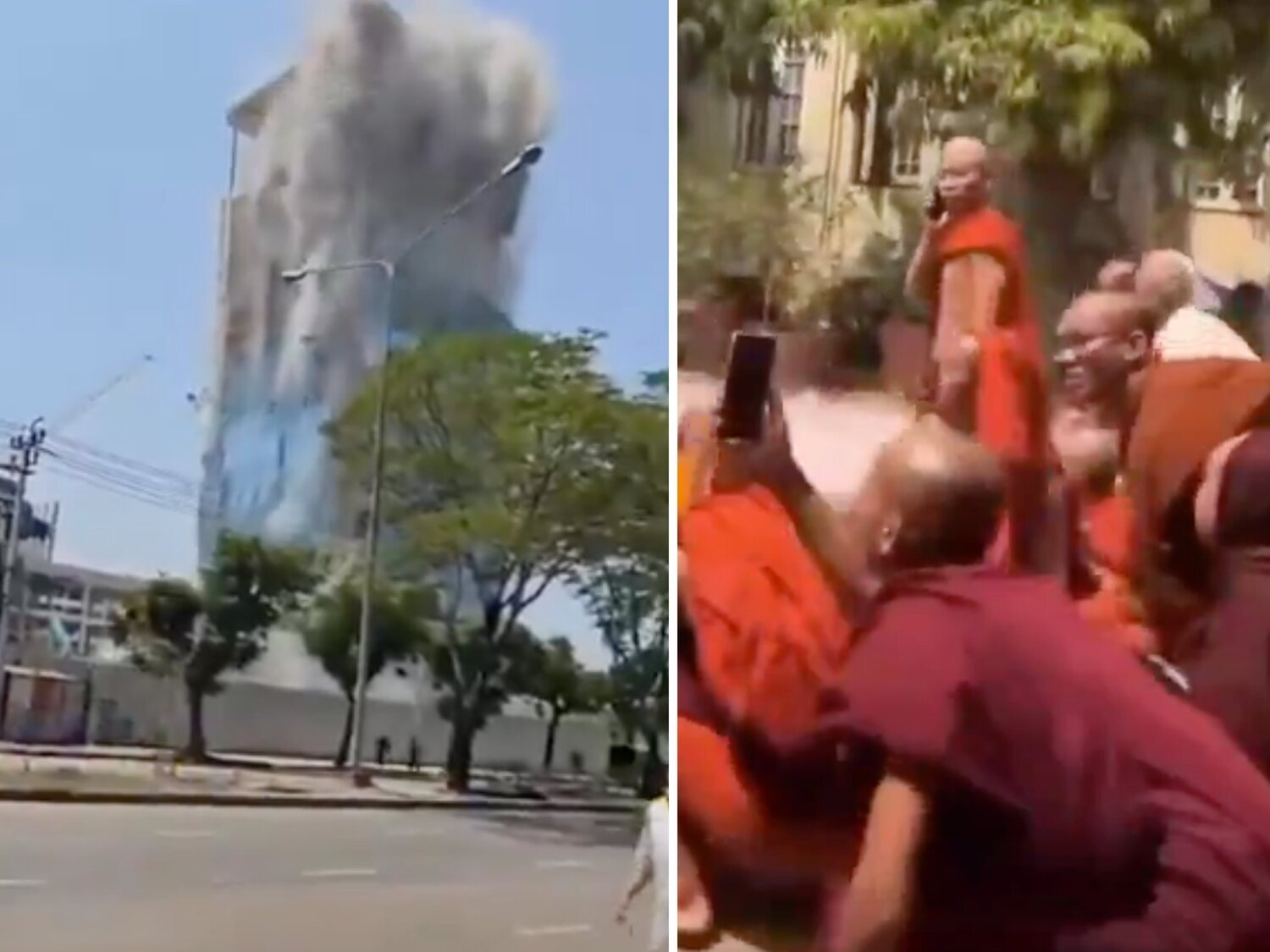 Impactantes imágenes del terremoto en Myanmar: caos, derrumbes y multitud de destrozos