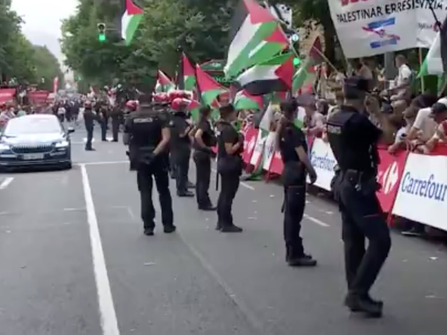 Suspendido el final de la etapa de la Vuelta en Bilbao por las protestas por Palestina