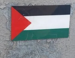 Pintan la bandera palestina en los baches de Xirivella (Valencia) para que los arreglen