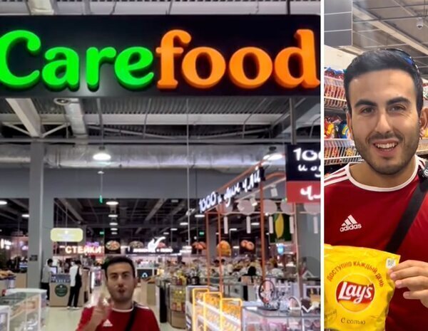Todo lo que compra un español en un supermercado de Kazajistán con cinco euros