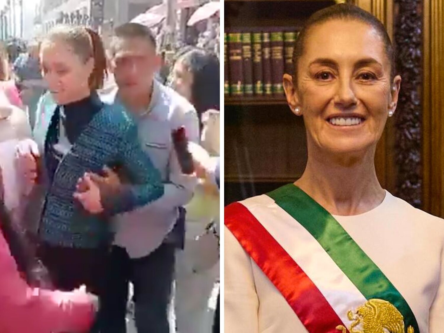 Detienen a un hombre por acosar en plena calle a la presidenta de México