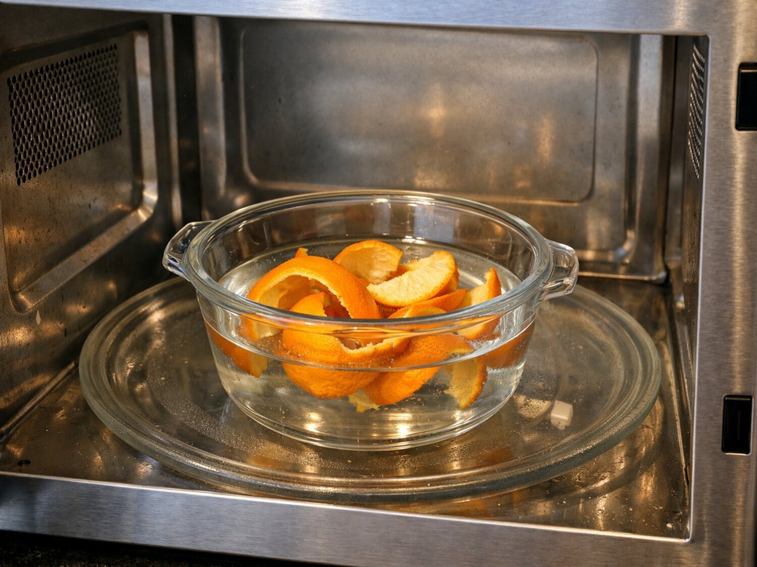 El truco definitivo para tu hogar: poner cáscaras de naranja en el microondas