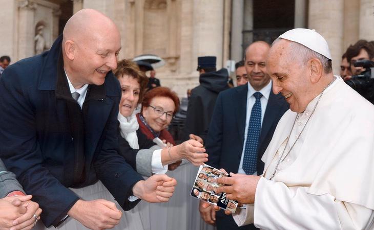 Daniel Pittet, junto al Papa Francisco