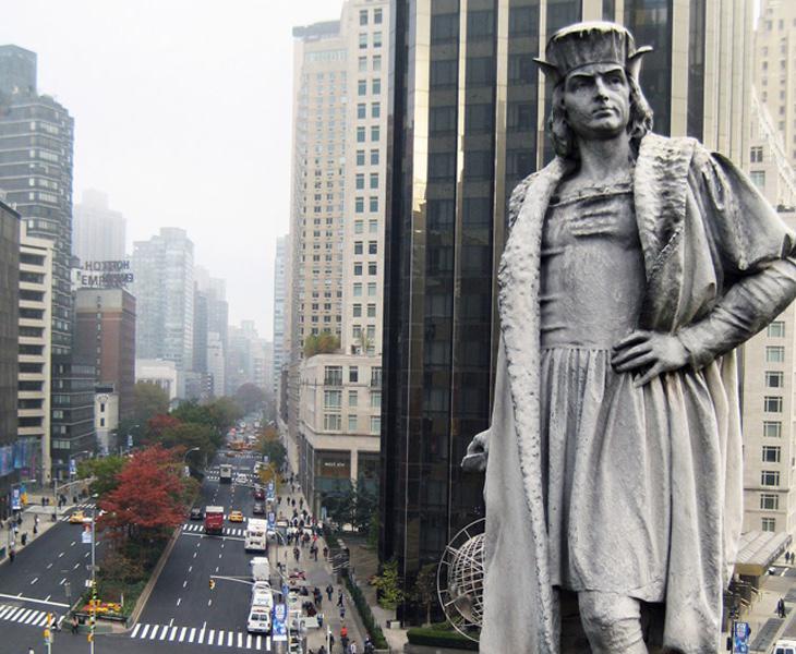 Fotografía de la estatua de Colón en Nueva York