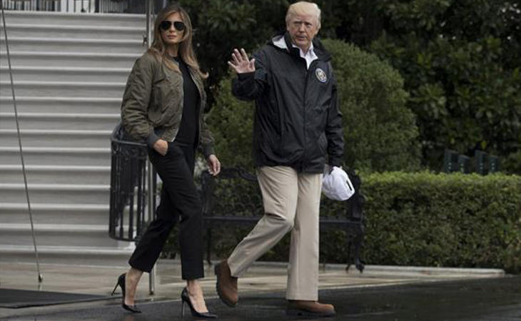 Donald Trump y Melania visitan las zonas afectadas