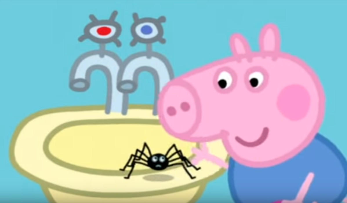 La araña de Peppa no parece muy amistosa