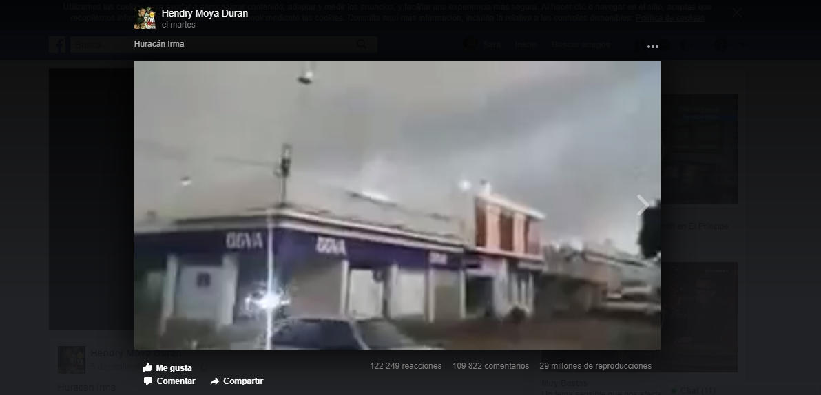 Se trata de un vídeo falso que simulaba mostrar el Irma