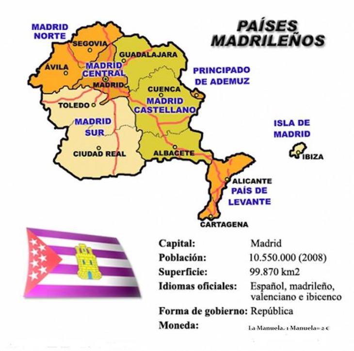 Mapa detallado países Madrileños