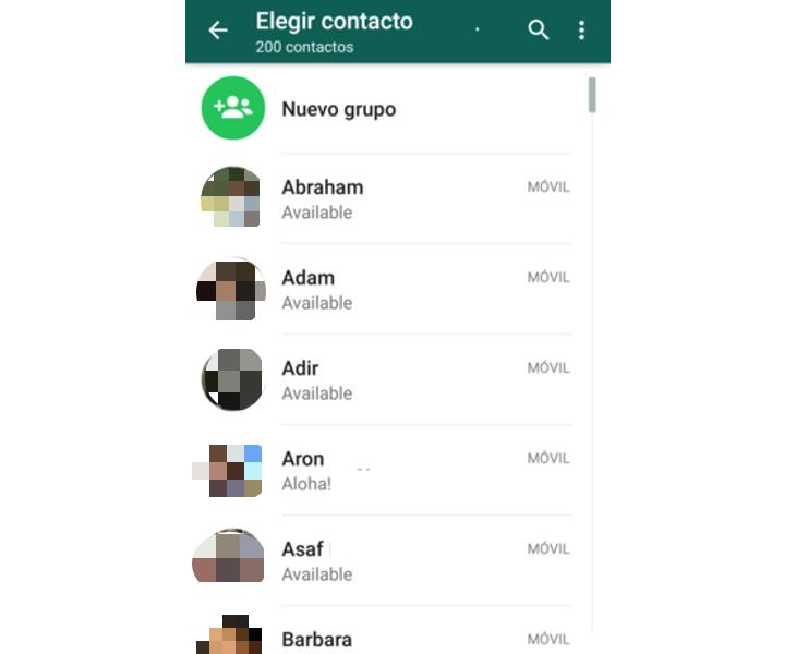 Ahora tendremos que elegir a los contactos que queremos trolear