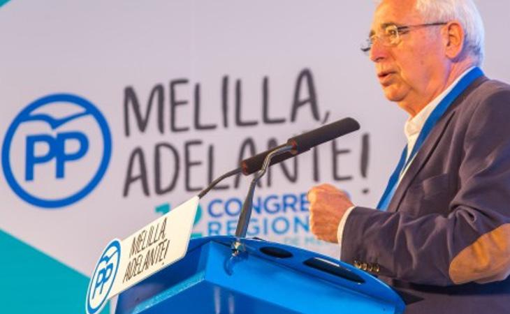 Juan José Imbroda, presidente de Melilla en un Congreso Regional del PP