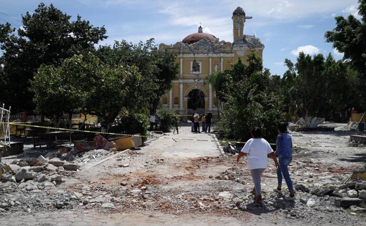 La iglesia de Santiago Apóstol Atzala en Puebla quedó destruida tras el terremoto