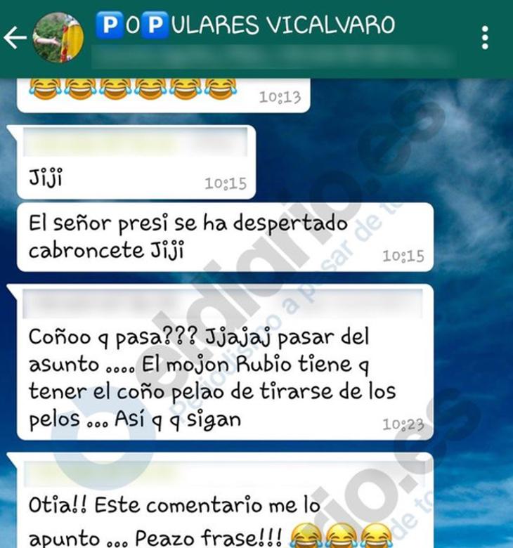 Pantallazos del grupo de WhatsApp