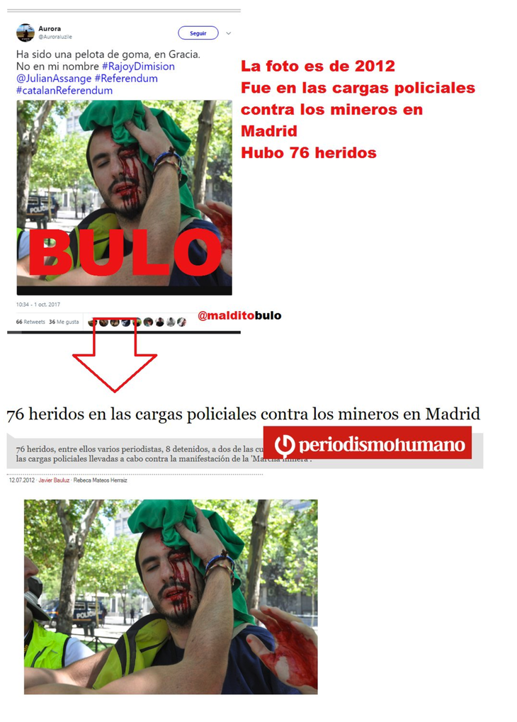 El herido en cuestión no era un manifestante catalán