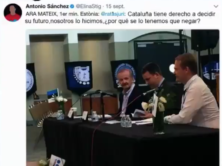 El falso delegado de Estonia llegó incluso a dar una rueda de prensa hablando de la situación catalana