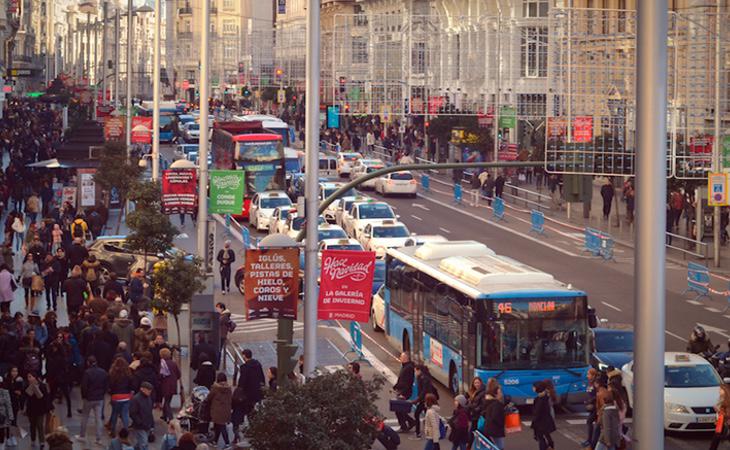 La Gran Vía madrileña durante su cierre en las pasadas celebraciones navideñas