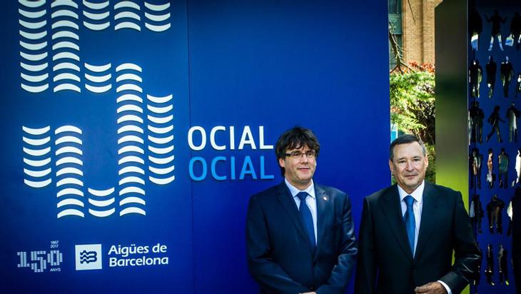 El presidente de la compañía y el Presidente de la Generalitat en la celebración del 150 aniversario de la empresa SAGB