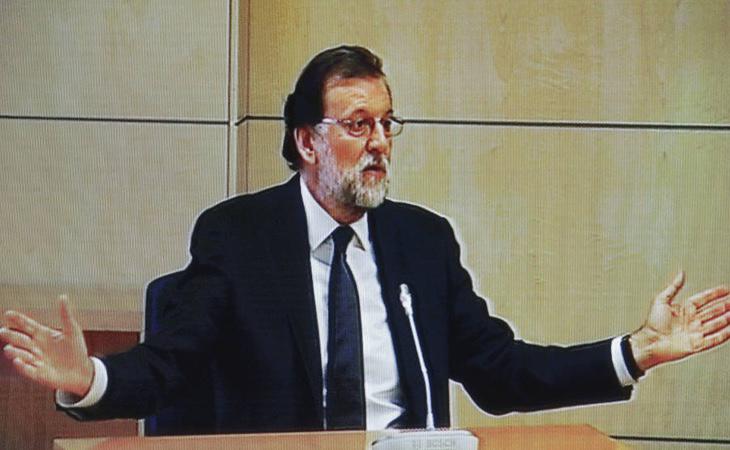 Mariano Rajoy durante su declaración ante los jueces por su implicación en la trama corrupta