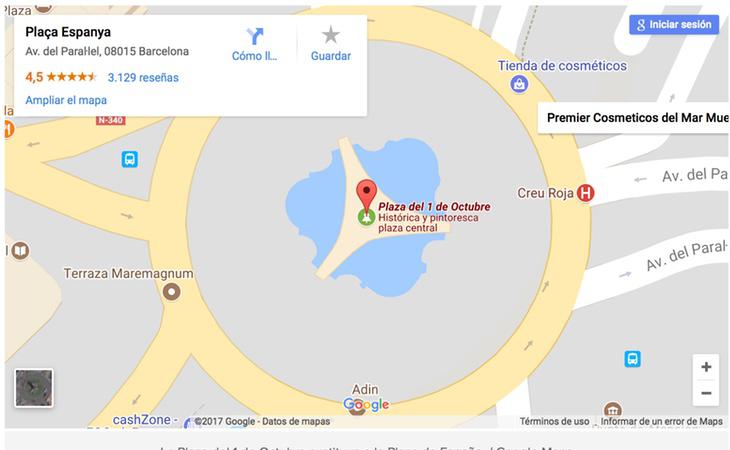 Captura de pantalla en la que aparece la Plaza del 1 de Octubre